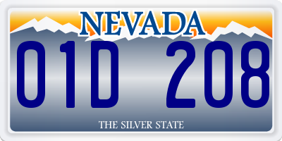 NV license plate 01D208