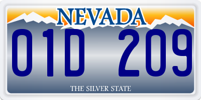 NV license plate 01D209