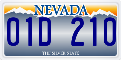 NV license plate 01D210