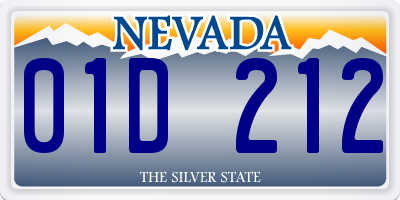 NV license plate 01D212