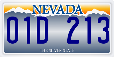 NV license plate 01D213