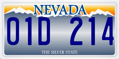 NV license plate 01D214