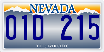 NV license plate 01D215