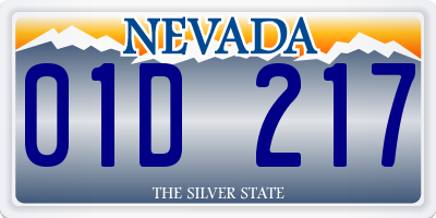 NV license plate 01D217
