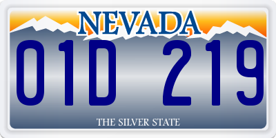 NV license plate 01D219