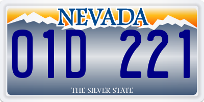 NV license plate 01D221