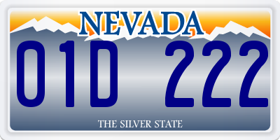 NV license plate 01D222