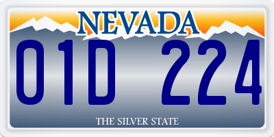 NV license plate 01D224