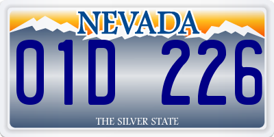 NV license plate 01D226