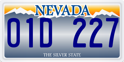 NV license plate 01D227