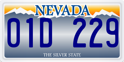 NV license plate 01D229