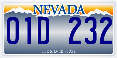 NV license plate 01D232