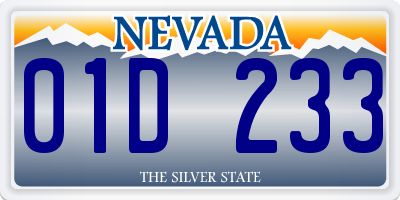 NV license plate 01D233