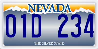 NV license plate 01D234