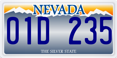 NV license plate 01D235