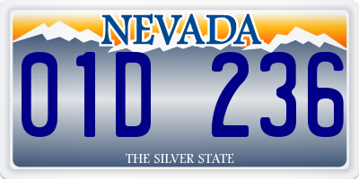 NV license plate 01D236