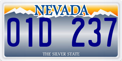 NV license plate 01D237