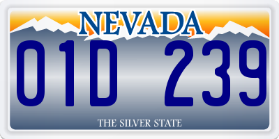 NV license plate 01D239