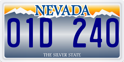 NV license plate 01D240