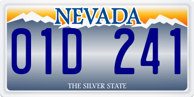 NV license plate 01D241