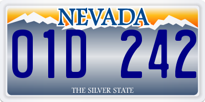 NV license plate 01D242