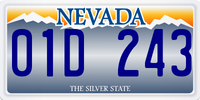 NV license plate 01D243