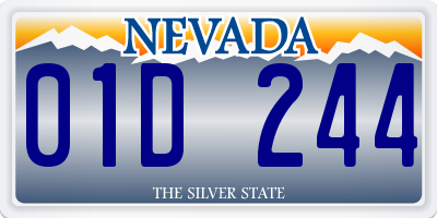 NV license plate 01D244