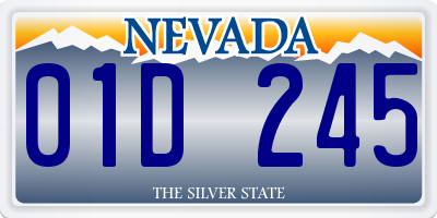 NV license plate 01D245