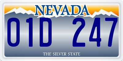 NV license plate 01D247