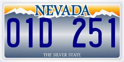 NV license plate 01D251