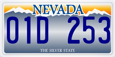 NV license plate 01D253