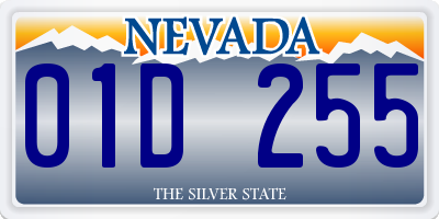 NV license plate 01D255