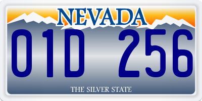 NV license plate 01D256