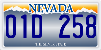 NV license plate 01D258