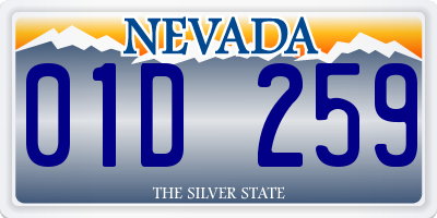 NV license plate 01D259