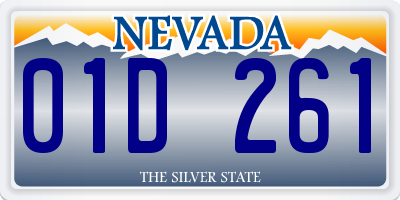 NV license plate 01D261