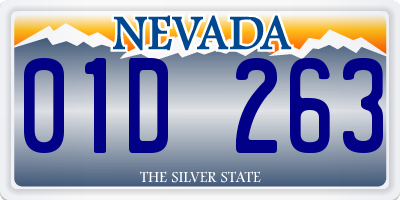 NV license plate 01D263