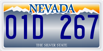 NV license plate 01D267