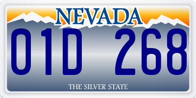 NV license plate 01D268