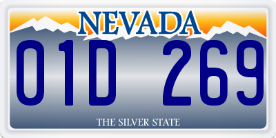 NV license plate 01D269