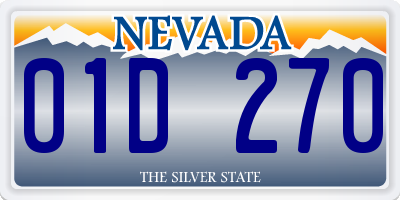 NV license plate 01D270