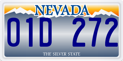 NV license plate 01D272