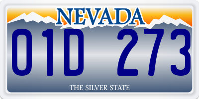 NV license plate 01D273