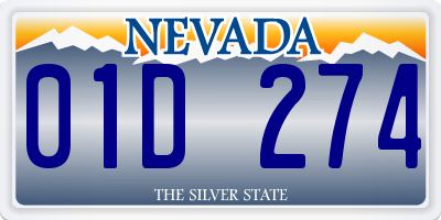 NV license plate 01D274