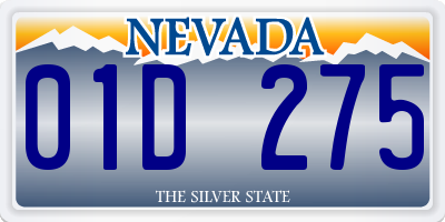 NV license plate 01D275