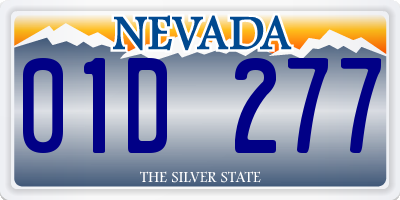 NV license plate 01D277