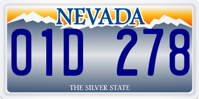 NV license plate 01D278