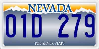 NV license plate 01D279