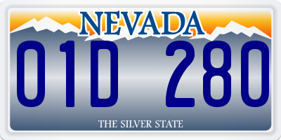 NV license plate 01D280