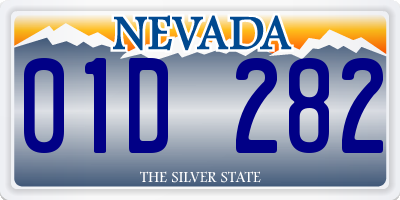 NV license plate 01D282